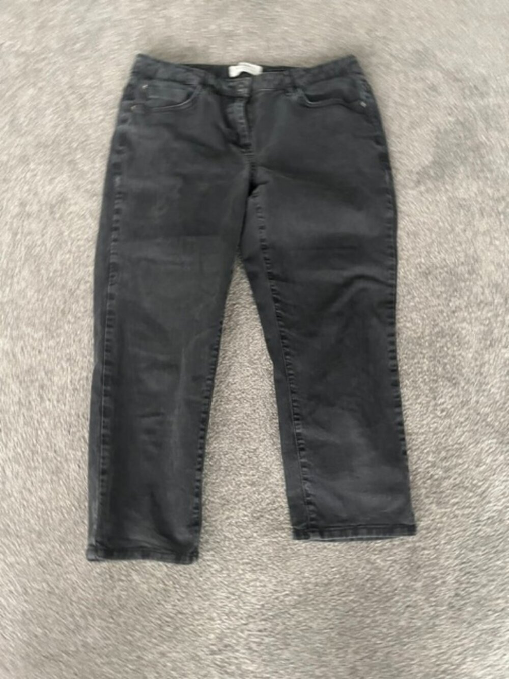 Sandwich Fashion Grey Washed Straight Crop Jeans